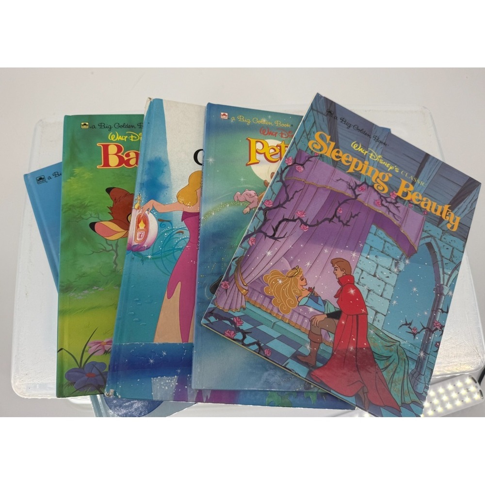 vtg Walt Disney's Classic Golden Books Lot of 5 Sleeping Beauty Peter Pan Bambi - Picture 2 of 16